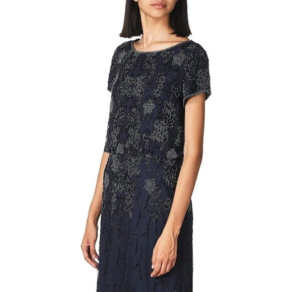 Adrianna  Papell Womens Soutache Long Dress - Picture 15 of 16